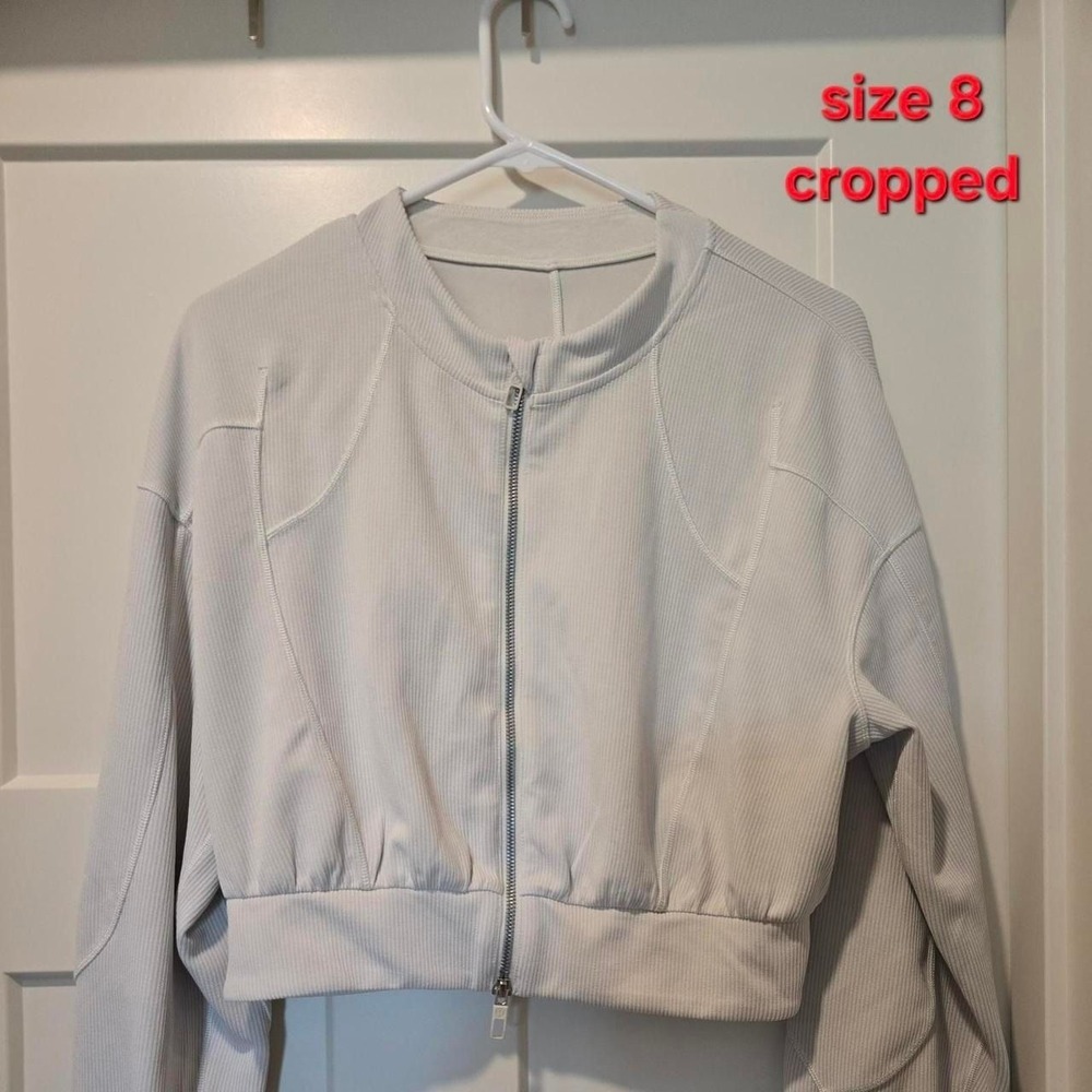 lululemon White/cream cropped zip up jacket